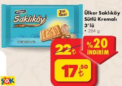 Ülker Saklıköy Sütlü Kremalı Ülker Saklıköy Sütlü Kremalı