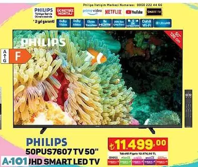 Philips 50PUS8507 50’’ 4K Ultra HD Smart Led TV/Akıllı Televizyon