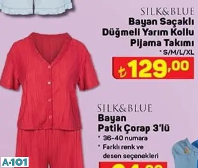 Silk&Blue Düğmeli Yarım Kollu Pijama Takımı