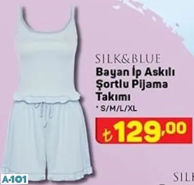 silk&blue şortlu pijama takımı