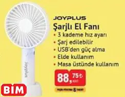 Joyplus Şarjlı El Fanı