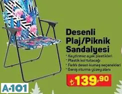 Desenli Plaj Piknik Sandalyesi