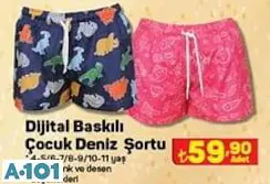 Dijital Baskılı Çocuk Deniz Şortu