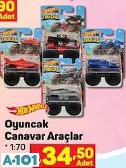 Hot Wheels Oyuncak Canavar Araçlar