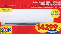 E.C.A. Ecotech ESA2112A100 R32 12000 BTU Inverter Klima