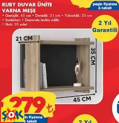Ruby Duvar Ünitesi Varna Meşe