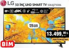 LG 50 İnç Uhd Smart Tv 50UQ75006/Akıllı Televizyon