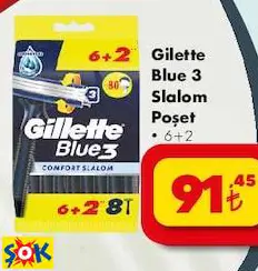 Gilette Blue 3 Slalom Poşet 6+2