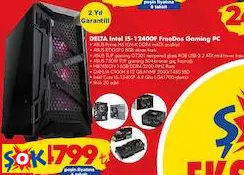 Asus DELTA Intel I5-12400F Freedos Gaming PC/Oyun Bilgisayarı