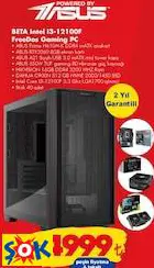 Asus BETA Intel I3-12100F Freedos Gaming PC/Oyun Bilgisayarı