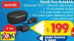 asonic Siyah Tws Kulaklık