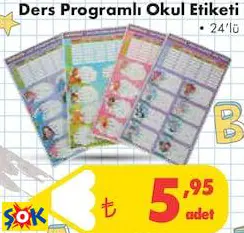 Ders Programlı Okul Etiketi • 24’lü