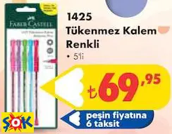 Faber Castell 5'Li Tükenmez Kalem • 2 Siyah+2 Mavi +1 Kırmızı