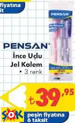 Pensan İnce Uçlu Jel Kalem • 3 Renk