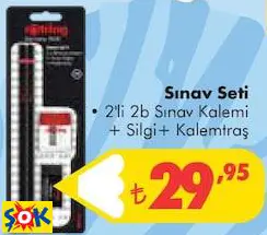 Rotring Sınav Seti • 2'Li 2B Sınav Kalemi + Silgi+ Kalemtraş