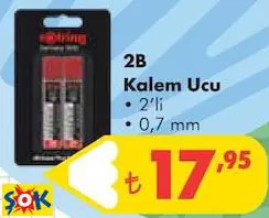 Rotring 2B Kalem Ucu • 2’Li • 0,7 Mm