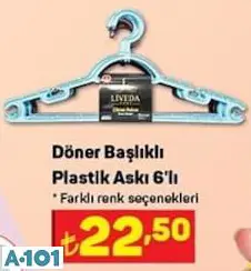 Döner Başlıklı Plastik Askı