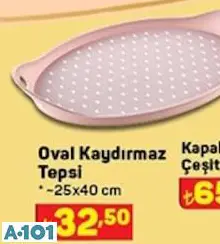 Oval Kaydırmaz Tepsi