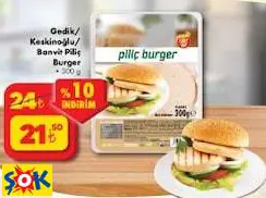 Gedik/Keskinoğlu/Banvit Tavuk Burger 300G