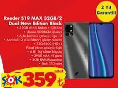Reeder S19 Max 32GB/2 Dual New Edition Black Cep Telefonu