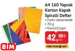 Studi A4 160 Yaprak  Karton Kapak Spiralli  Defter