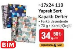 Studi ~17X24 110 Yaprak Sert Kapaklı Defter