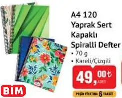 Studi A4 120 Yaprak Sert Kapaklı Spiralli Defter