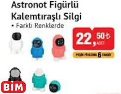 Studi Astronot Figürlü Kalemtıraşlı Silgi