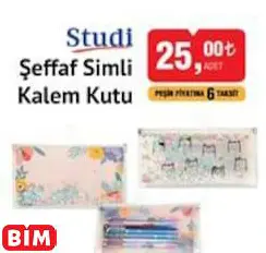 Studi Şeffaf Simli Kalem Kutu