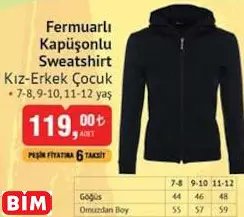 Fermuarlı Kapüşonlu Sweatshirt Kız-Erkek Çocuk