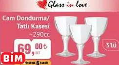 Glass İn Love Cam Dondurma/ Tatlı Kasesi