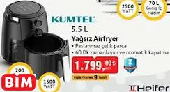 Kumtel 5.5 L  Yağsız Airfryer