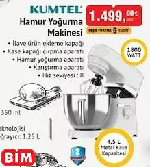 Kumtel Hamur Yoğurma Makinesi