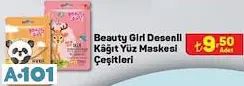 Beauty Girl Desenli Kağıt Yüz Maskesi