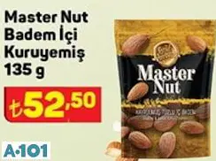 master nut badem içi kuruyemiş 135g master nut badem içi kuruyemiş 135g