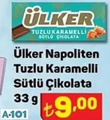 Ülker Napoliten tuzlu karamelli sütlü Çikolata Ülker Napoliten tuzlu karamelli sütlü Çikolata