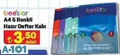 Beestar A4 5 Renkli Hazır Defter Kabı