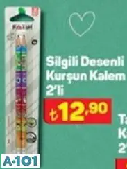 fatih silgili desenli kurşun kalem 2'li fatih silgili desenli kurşun kalem 2'li