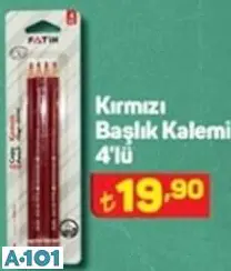 fatih kırmızı başlık kalem 4'lü fatih kırmızı başlık kalem 4'lü