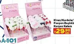 kiraz/kurdele/ponpon başlıklı kurşun kalem kiraz/kurdele/ponpon başlıklı kurşun kalem