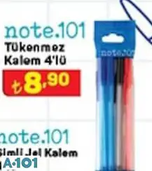note.101 tükenmez kalem 4'lü note.101 tükenmez kalem 4'lü