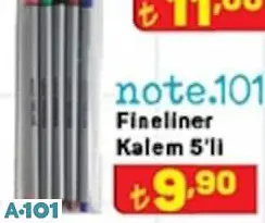 note.101 fineliner kalem 5'li note.101 fineliner kalem 5'li