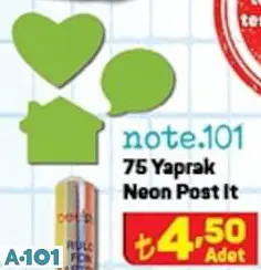 note.101 75 yaprak neon post it note.101 75 yaprak neon post it