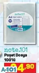 note.101 poşet dosya 100'lü note.101 poşet dosya 100'lü