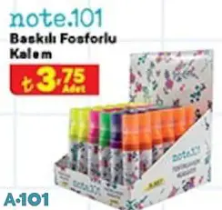 note.101 basklı fosforlu kalem note.101 basklı fosforlu kalem