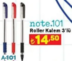 note.101 roller kalem 3'lü note.101 roller kalem 3'lü