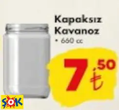 Kapaksız Kavanoz 650Cc