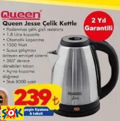 Queen Jesse Çelik Kettle