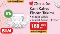 Glass İn Love Cam Kahve Fincan Takımı