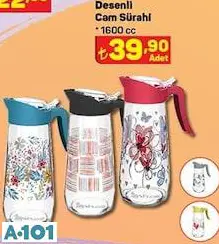 Desenli Cam Sürahi